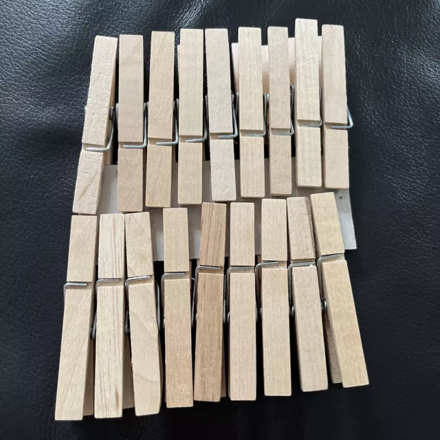 Set Of 18 Wooden Clothes Pegs
