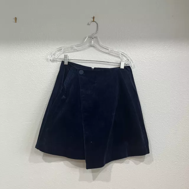 Club Monaco Size 2 Women's Navy/Blue Marine Corduroy Mini Skirt 