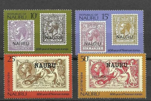 Nauru 1978 Stamp Anniversary Set of four Mint Never Hinged