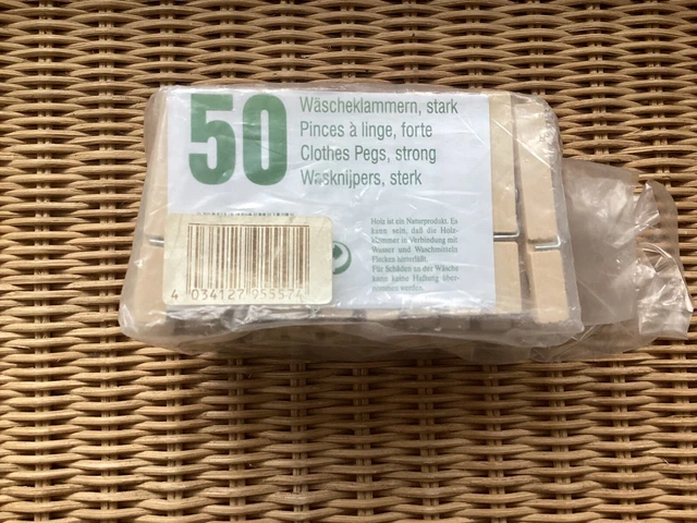 Holz Wäscheklammern 50 St. stark, NEU