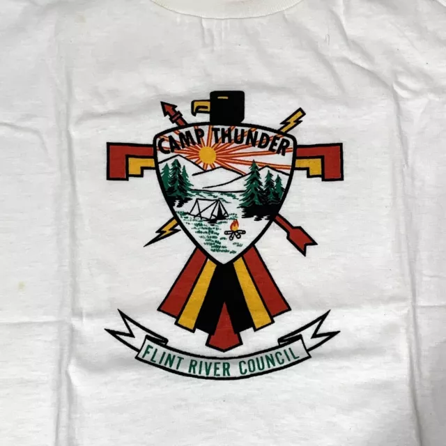 Vintage 60s BSA Camp Thunder Flint River Council T-Shirt, Size 14 Youth