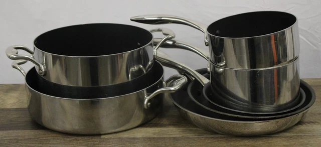 Utensilios de cocina antiadherentes MasterClad Pro Series Plus Ti-3 no PFoA 11 piezas acero inoxidable