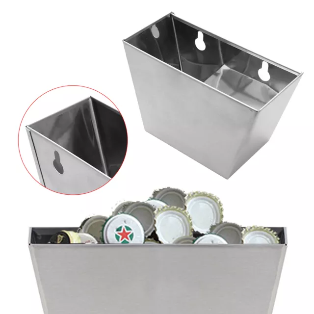 NEW Wall Mount Bar Beer Bottle Opener Cap Container FIT Home Bar Stainless Steel