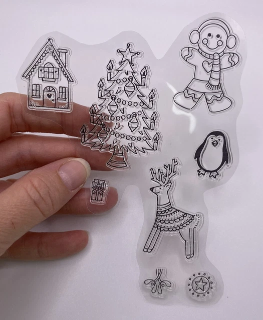 Christmas Tree Gingerbread Rubber Stamps (No Block) Cute Scrapbook Card Making