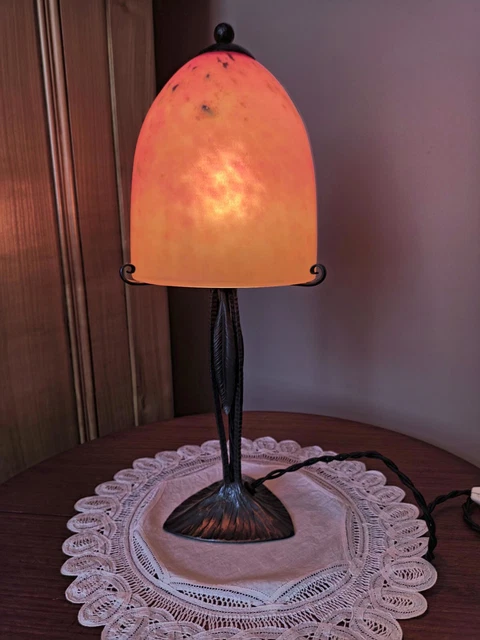 Lampe d époque Art Déco/Art Nouveau signée Schneider et Hippolyte Fournet