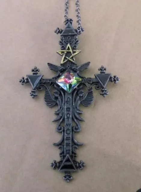 Halskette Kreuz Pentagramm Necklace  Pentakel Fünfstern magie Esoterik