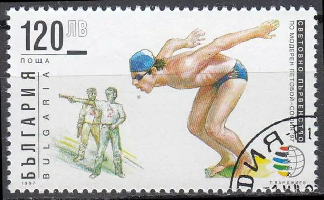 Bulgarien gestempelt Sport Schwimmen Wassersport Jahrgang 1997 / 513