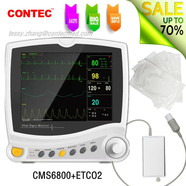 CMS6800 ICU PATIENT monitor capnograph vital signs monitor CO2 ETCO2 6 ...