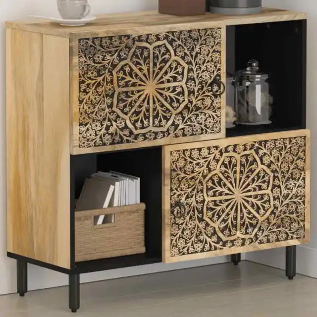 Side Cabinet Home Storage Cupboard Sideboard Solid Wood Mango vidaXL