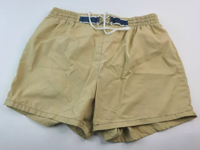 Vintage 70's Jantzen Belted Swim Trunks Shorts Tan Mens sz 38