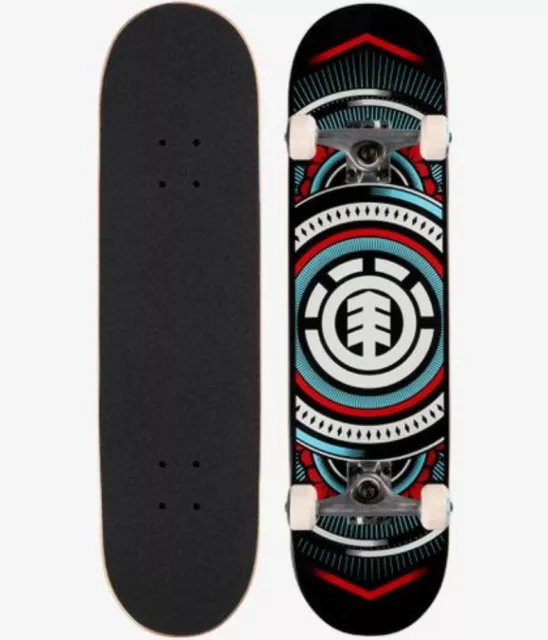 Element Skateboard Complete Hatched Red/Blue 8" Pre-Assembled