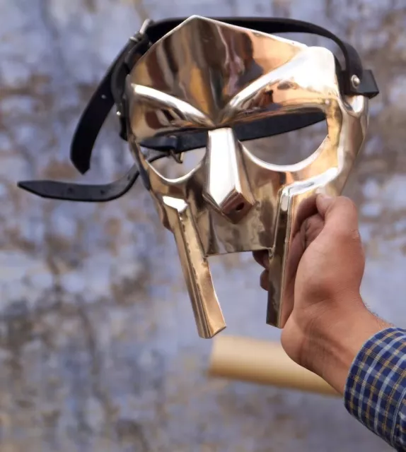 Mild Steel Face Mf Doom Gladiator Mask Mad villain  Armor medieval Replica gift