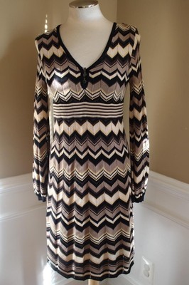 Karen Millen Zig Zag Sweater Dress Size 8  (Dr100