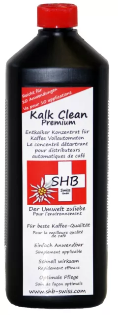 1 Liter SHB Swiss Premium Entkalker für alle Modele geeignet, AEG Jura Saeco WMF