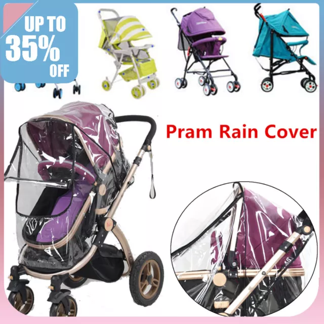 Universal Baby Pushchair Stroller Raincover Clear Rain Cover Pram Buggy w Window