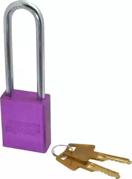 American Lock Keyed Different Lockout Padlock 3" Shackle Clearance, 1/4" Shac...