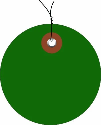 Aviditi Wired Plastic 2" Circle Tags Green Metal Eyelet Waterproof Inventory ...