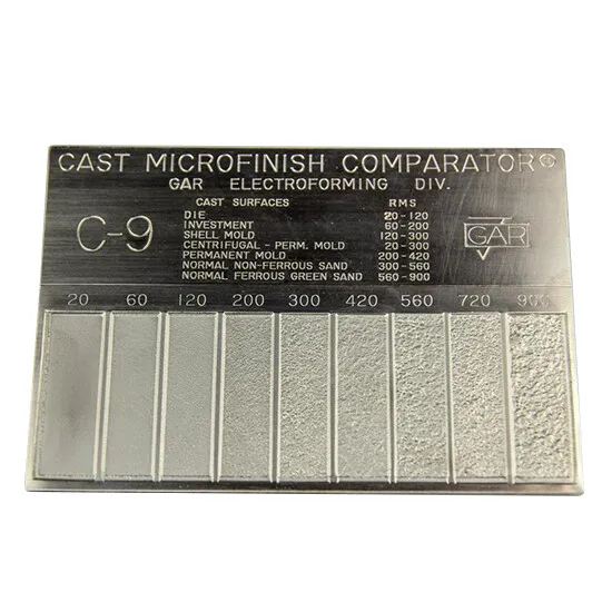 Gar Surface Roughness Scale C-9 Cast Mocrofinish Surface Comparator