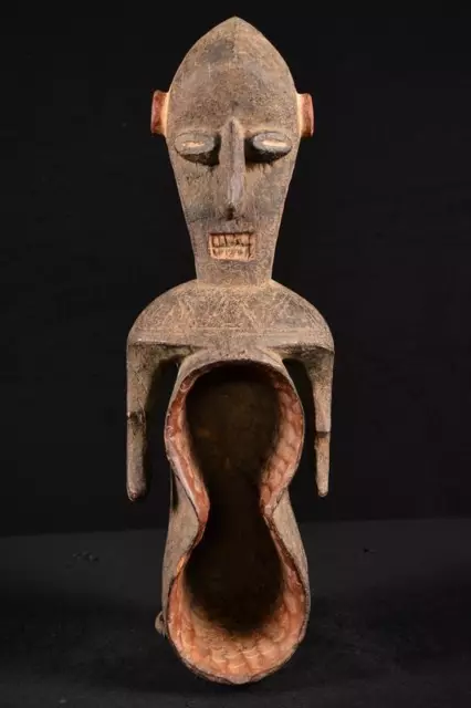 23086 Afrikanische Alte Kulango Fetig Aufsatkopf Figur / Figure DR Kongo