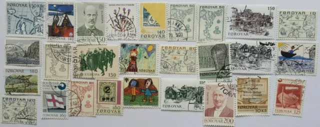 Faroe Islands Stamps Collection - 25 & 100 Different Stamps