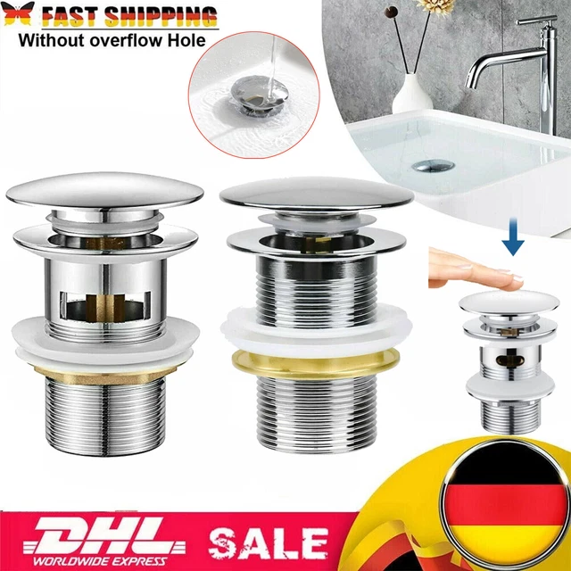 Engelbach® Universal Waschbecken Ablaufgarnitur - Pop Up Ablaufventil Mit Und Ohne Ueberlauf Inklusive Einbauanleitung