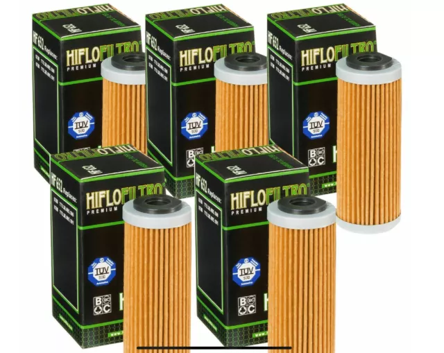 Hi-Flo Engine Oil Filter X5 PK HF652 Fits KTM 350 SXF 2012-2023