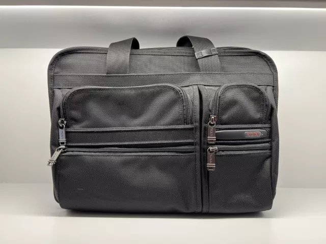 TUMI Alpha Black Ballistic expandable Laptop Briefcase 26041D4 & Laptop Sleeve