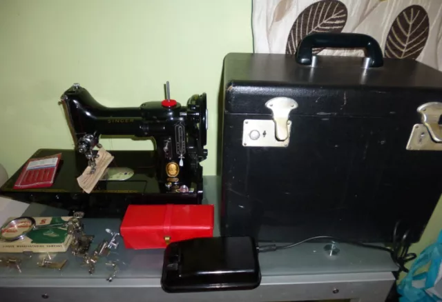 Serviced Vintage Singer 222K Electric Sewing Machine, Free-Arm, Working Great.