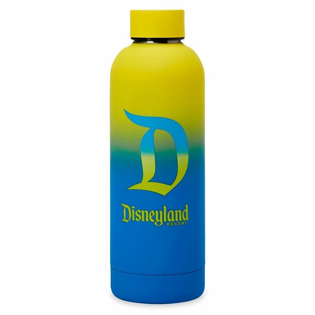 DISNEY AUTHENTIC DISNEYLAND Logo Neon Stainless Steel Water Bottle 16oz