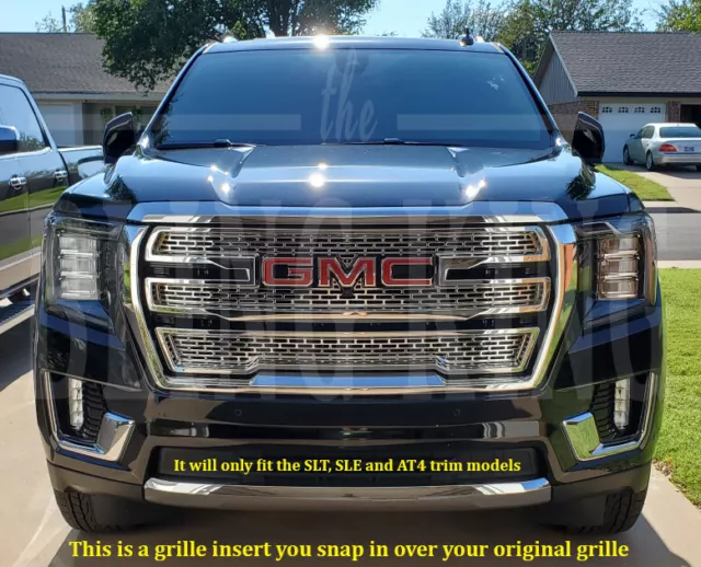 21-2023 GMC Yukon chrome grille insert mesh grill overlay SLT SLE