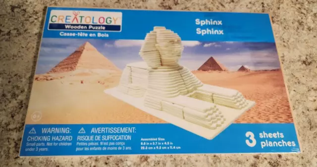 SPHINX wooden puzzle 3-D Creatology NWT kids craft Egypt mythical creature