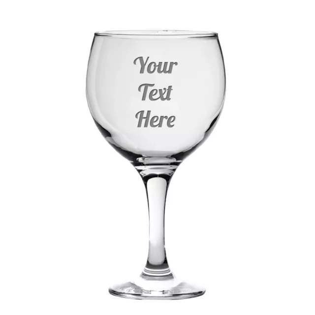 Personalised Engraved Glass, Custom Drinkware Gift Your Text Etched to any Glass