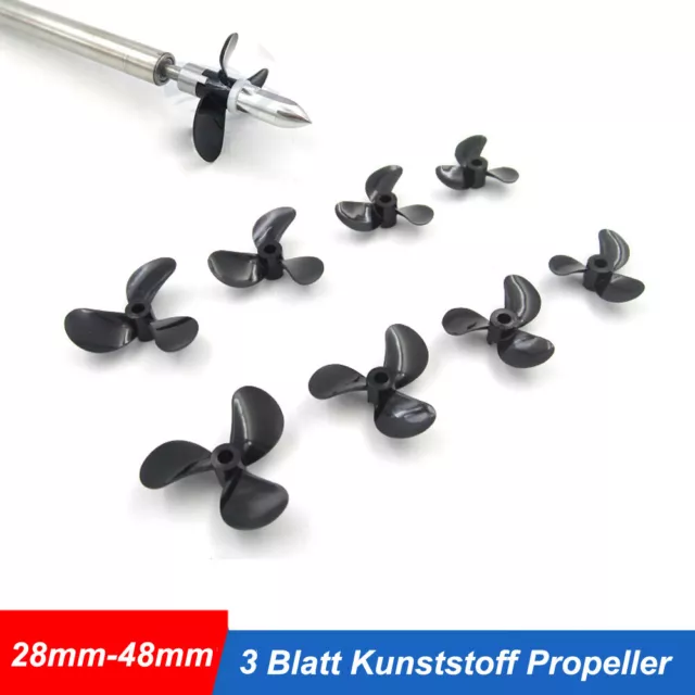 3 Blatt Kunststoff Propeller Schiffsschraube 28mm-48mm Für RC Boot Modell