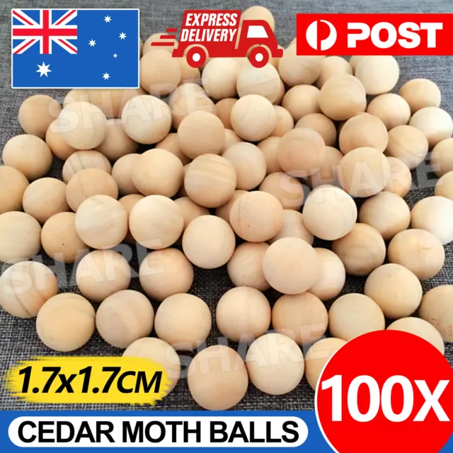 100x Cedar Mothballs Natural Scented Insect Repellent Safe Effective Clothes VIC