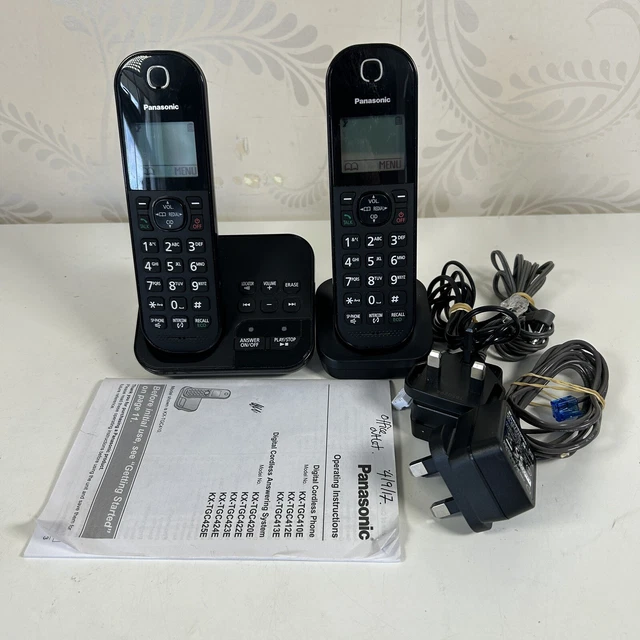 PANASONIC KXTGC420E TWIN Duo 2 Handset Cordless Phone Answering