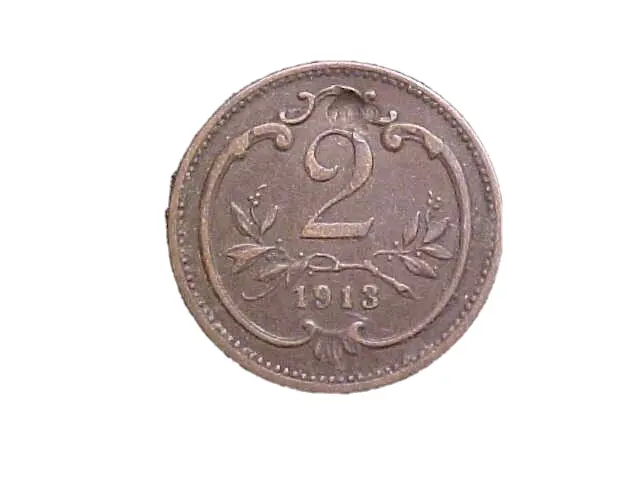 1913 Austria 2 Heller KM# 2801 - Very Nice Circ Details Collector Coin!-d9478xux