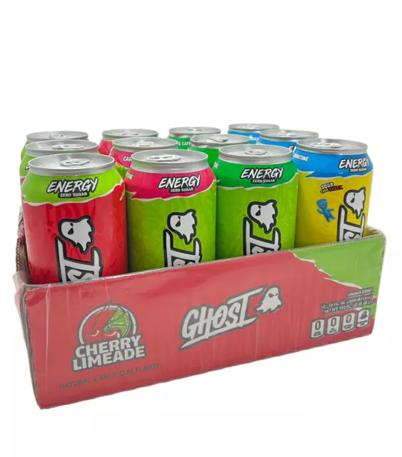GHOST ENERGY DRINK 16oz Warheads Sour Patch Kids Mix Case 12 Cans 4
