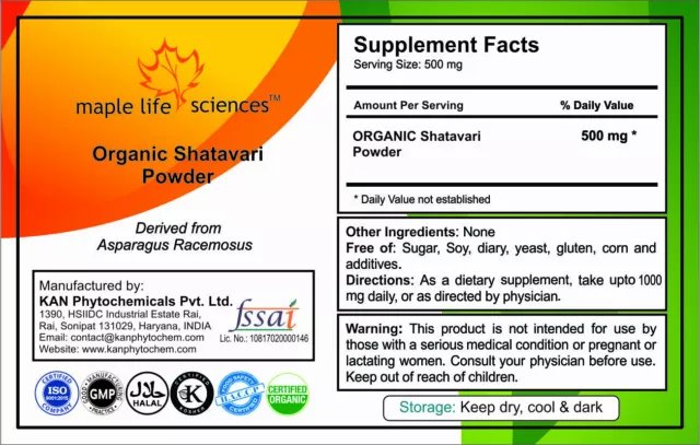 ORGANIC Asparagus Racemosus (Shatavari Root) Powder For Women Health 2