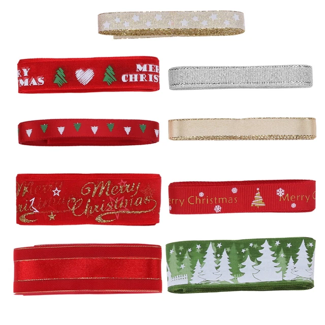 9Pcs Schneeflocke Band DIY Geschenk Wrap Bänder Weihnachten Kranz Bogen 12