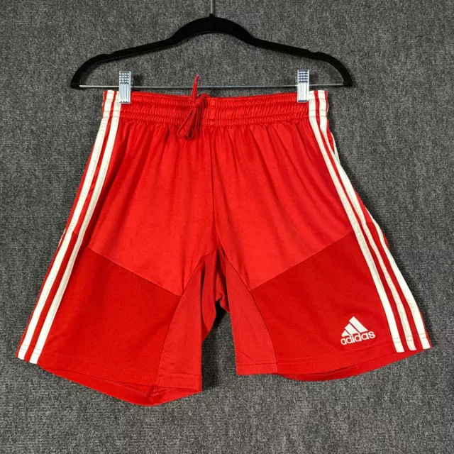 ADIDAS Climacool Formation Shorts Mens Small Red 3 Stripe Activewear Drawstring