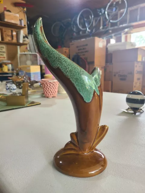Van Briggle Pottery Brown Drip Glazed Bird of Paradise Bud Vase