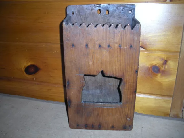 Vintage PRIMITIVE Handmade Wooden Hanging BOX