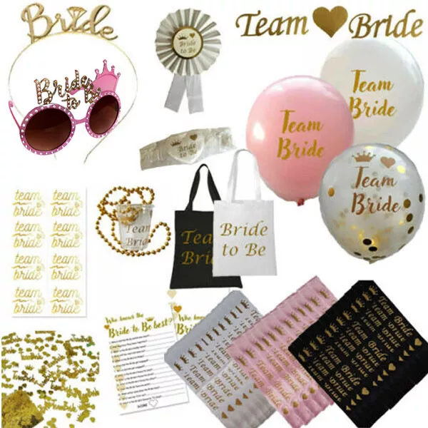 Team Bride Hen Party Night Do Bride To Be Sashes Veil Rose Gold Accessories Lot