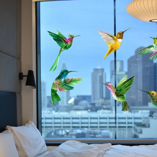 6 Pieces Electrostatic Glass Film Bird Anti-collision Sticker Cling Decorations