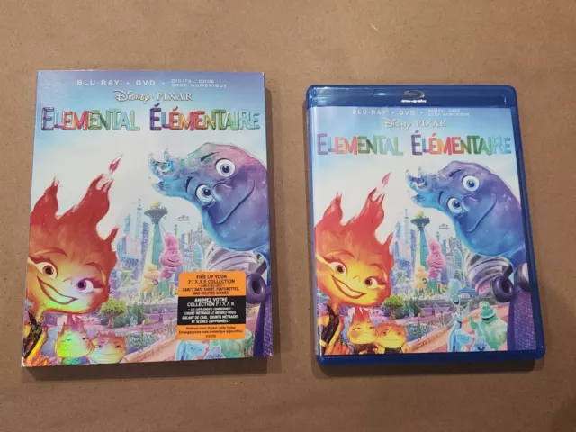 Disney Pixar Elemental blu ray Movie w/slipcover (2023)