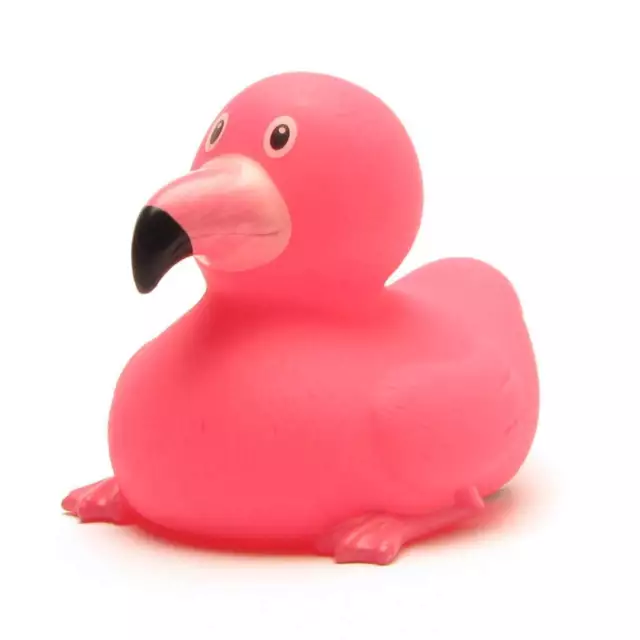 Ente Flamingo Badeente-Gummiente-Quietscheente-Quietscheentchen-Plastikente