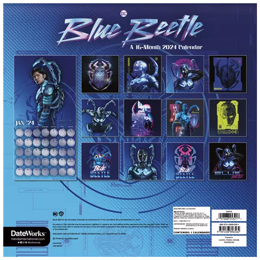 Bleu Beetle- 2024 Calendrier Mural - Tout Neuf - 244025 2