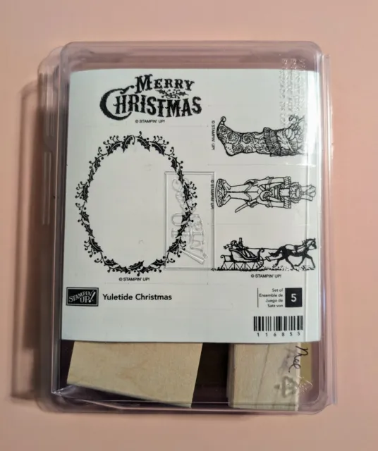 Stampin Up - Yuletide Christmas Wood Stamp Set - 116855 - Retired Holiday Merry
