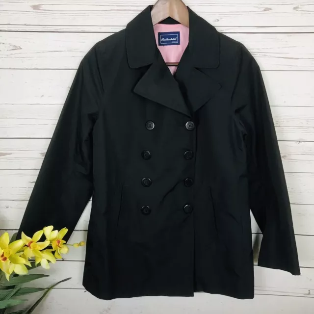 ROTHSCHILD BLACK DOUBLE Breasted Rain Trench Coat Girls Size Large Pink ...