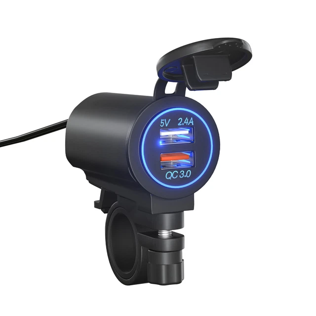 Chargeur de voiture Prise QC 3.0 + Port USB Commutateur tactile Téléphone Charge